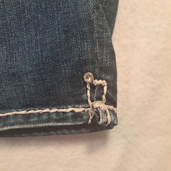 La Idol Womens Shorts Bermuda Length Jeans Jr Size 5 Bling Rhinestone Pockets - Picture 14 of 16
